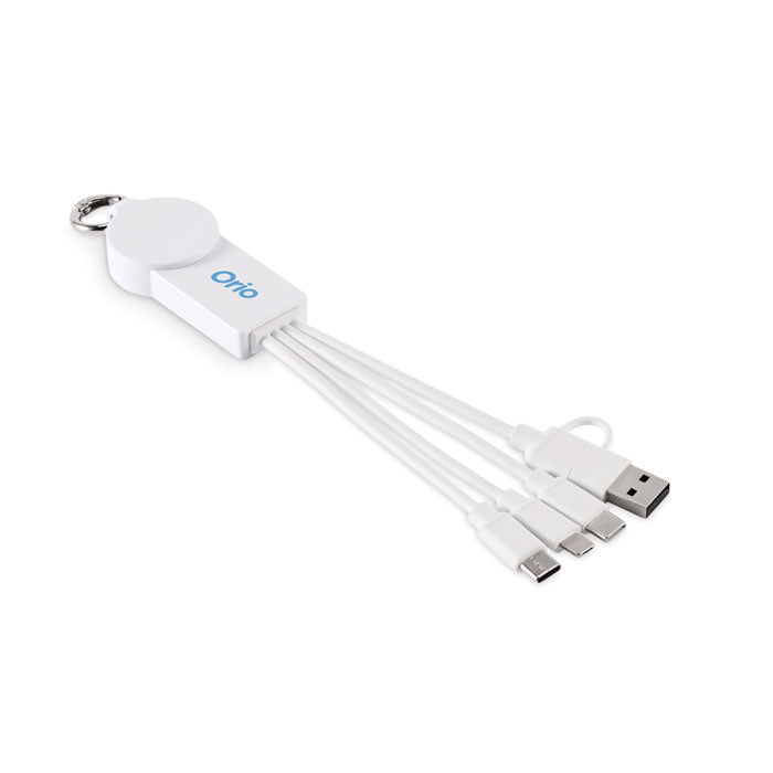 Type-C 2 in 1 oplaadkabel Icab met een bedrukking als voorbeeld