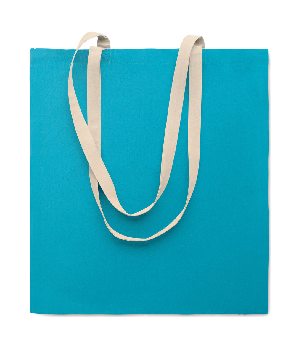 Katoenen boodschappentas Zevra Colour in turquoise