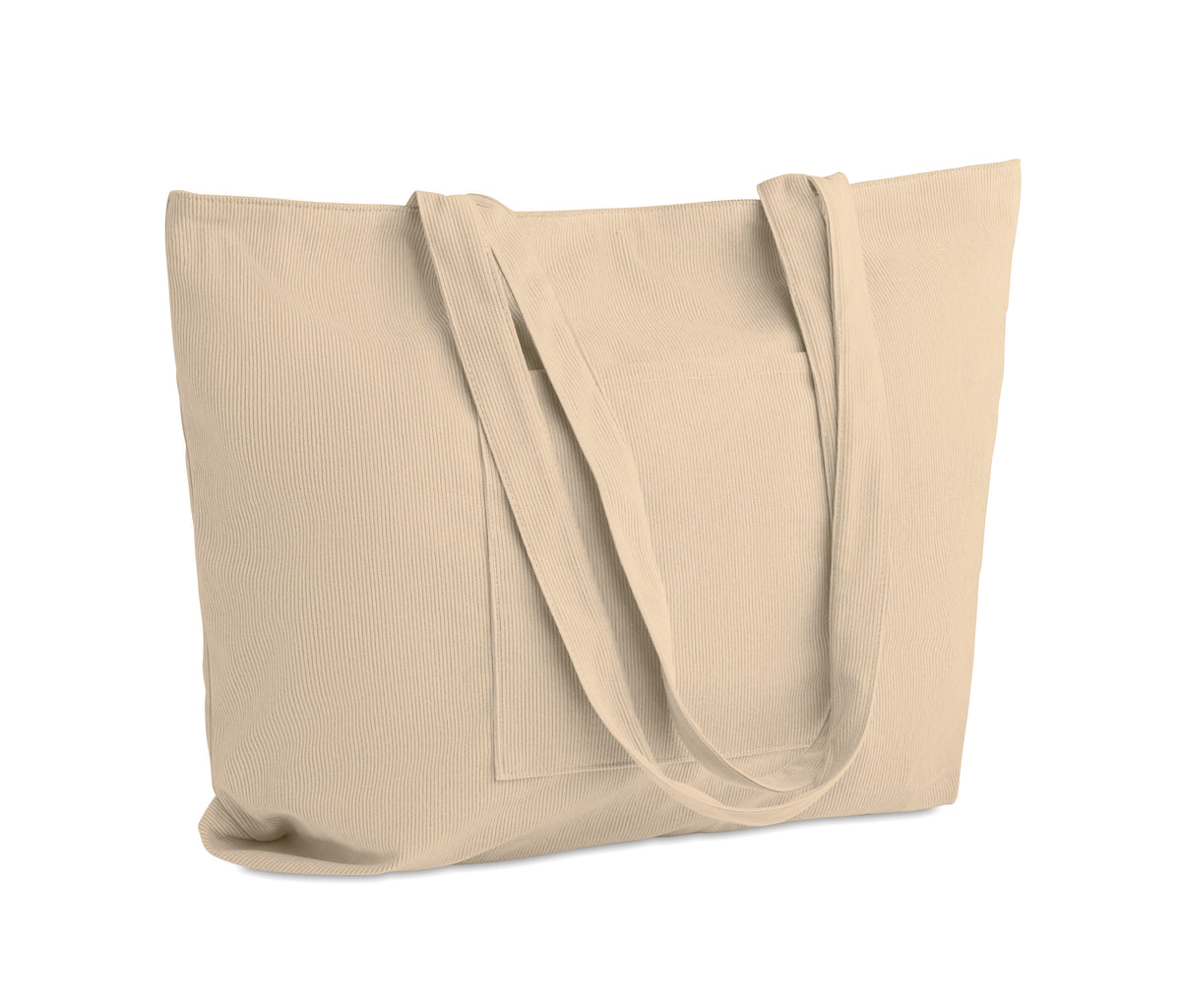 Grote corduroy boodschappentas Cordy G in beige