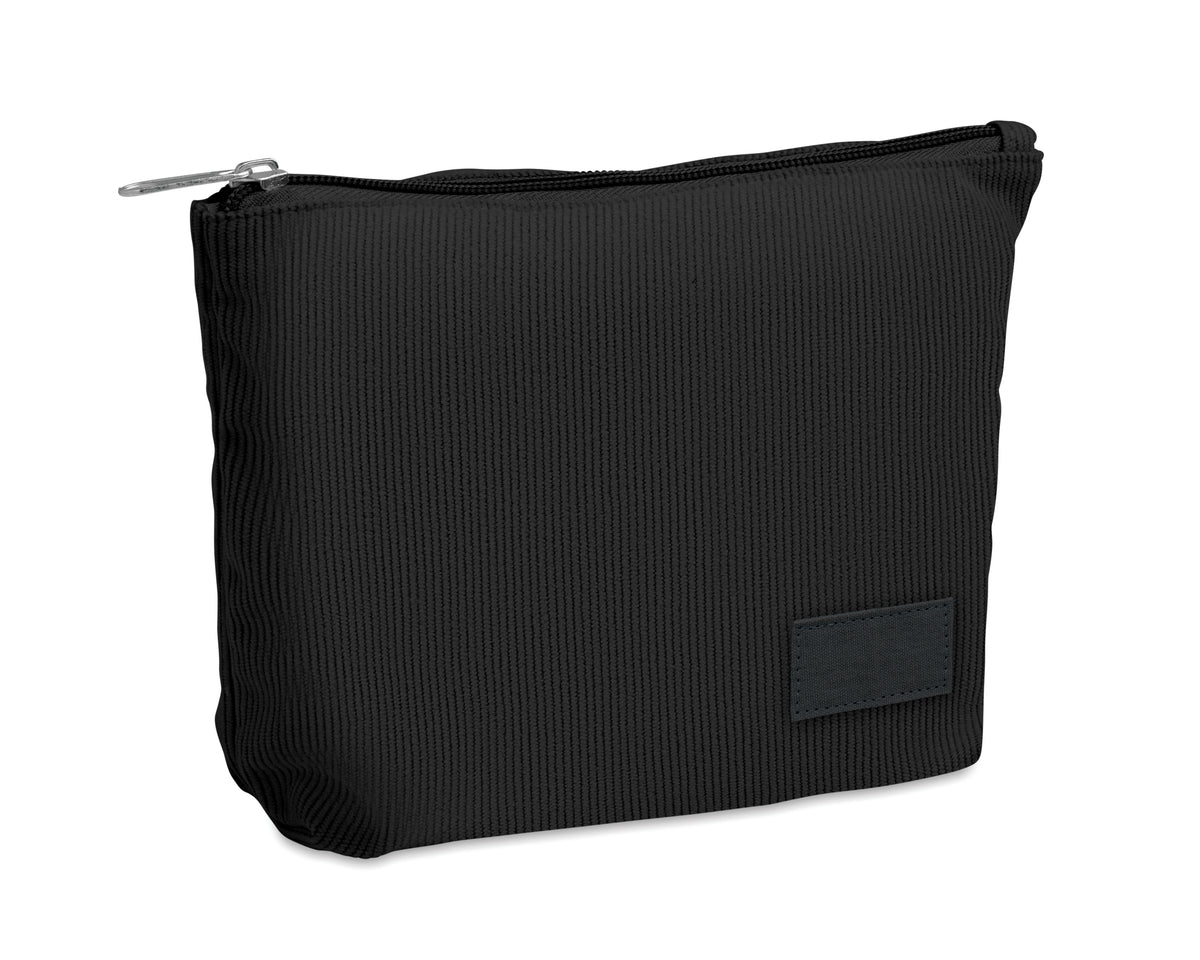 Corduroy cosmeticatasje Cordy T in zwart
