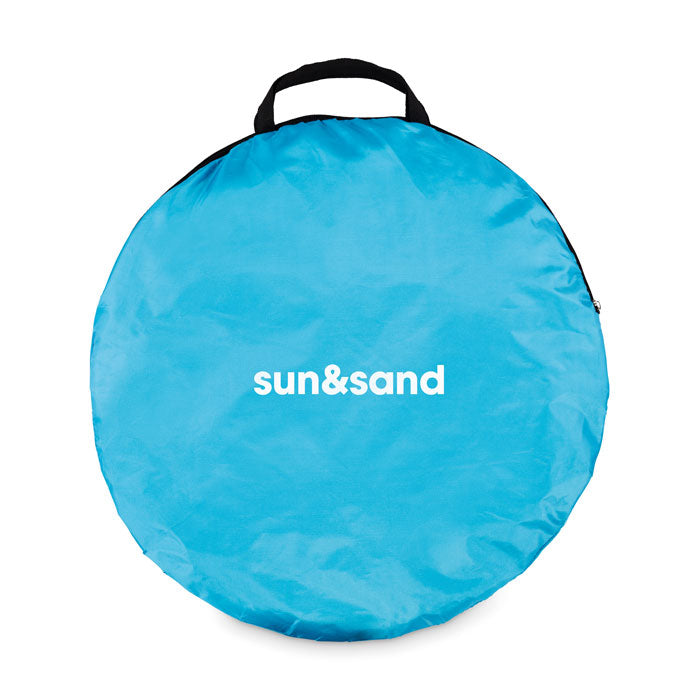 190T polyester strandtent Shade met een bedrukking als voorbeeld