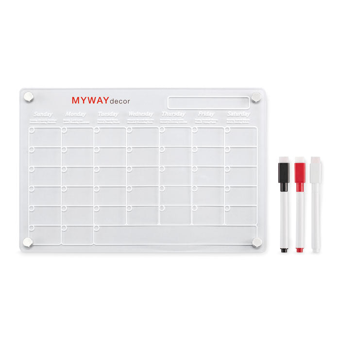 Magnetische acryl planner Planit met een bedrukking als voorbeeld