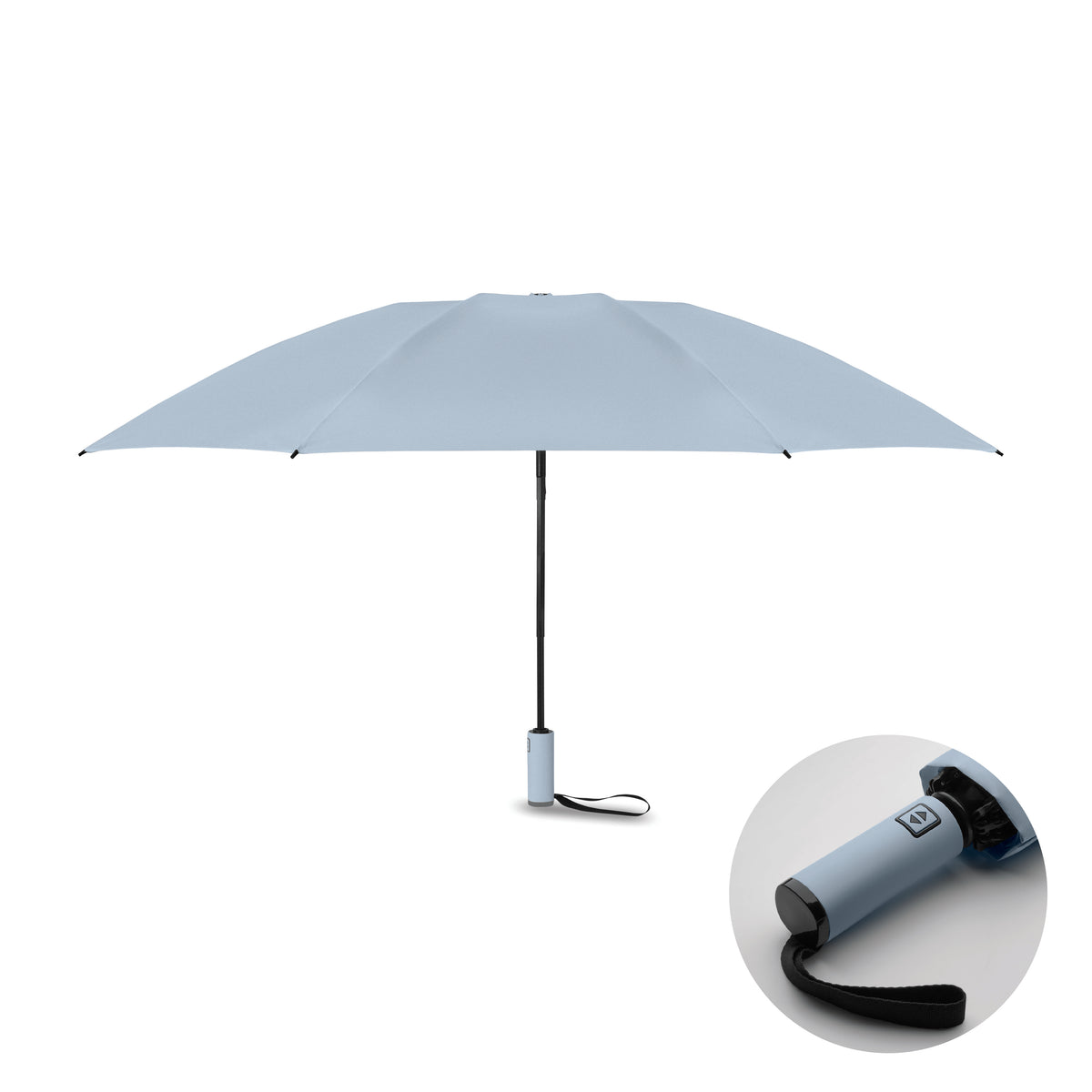 23" windbestendige paraplu Agumbe in babyblauw