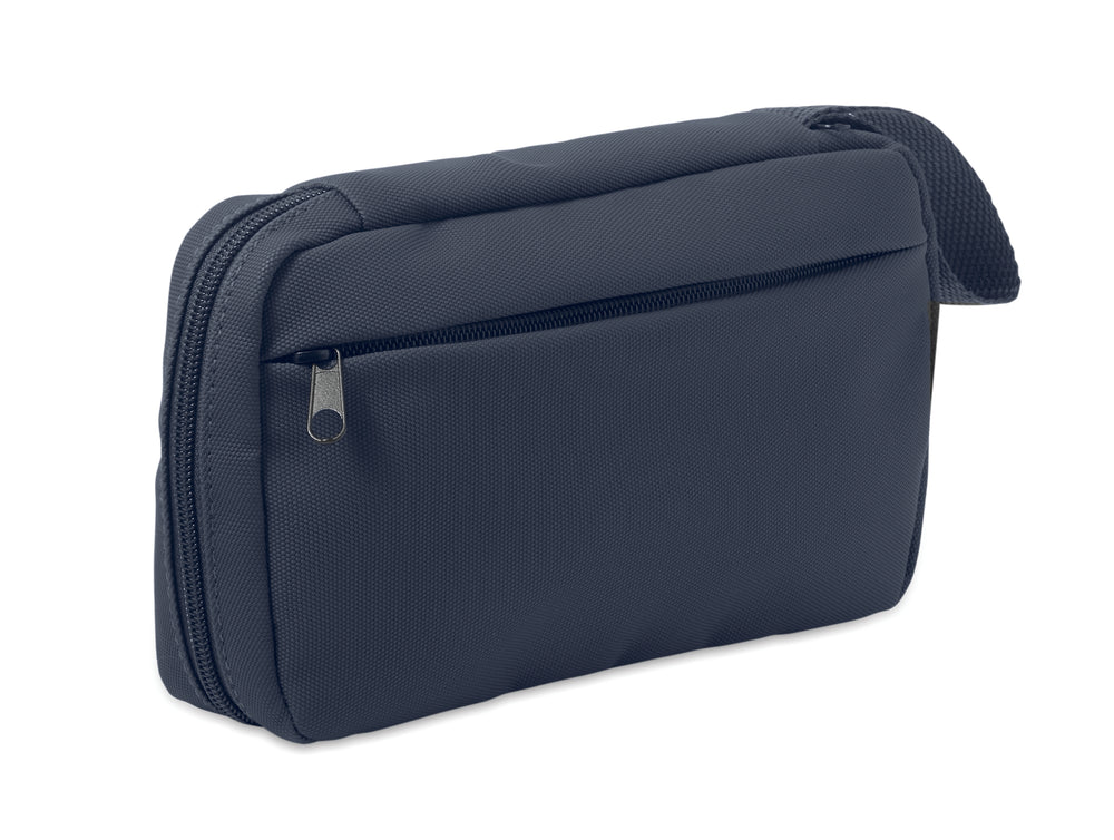 600D RPET toilettas Vanit in marineblauw