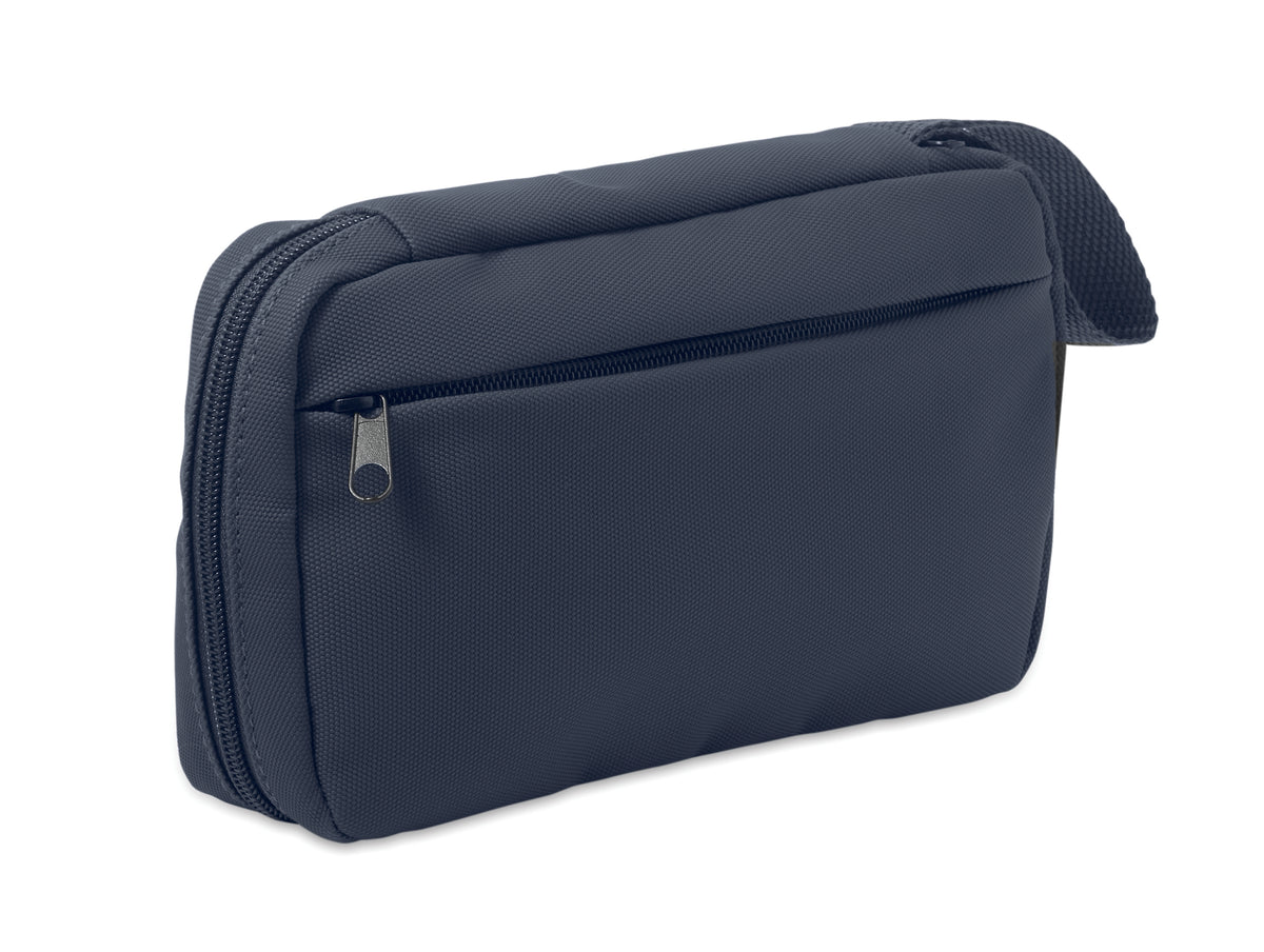 600D RPET toilettas Vanit in marineblauw