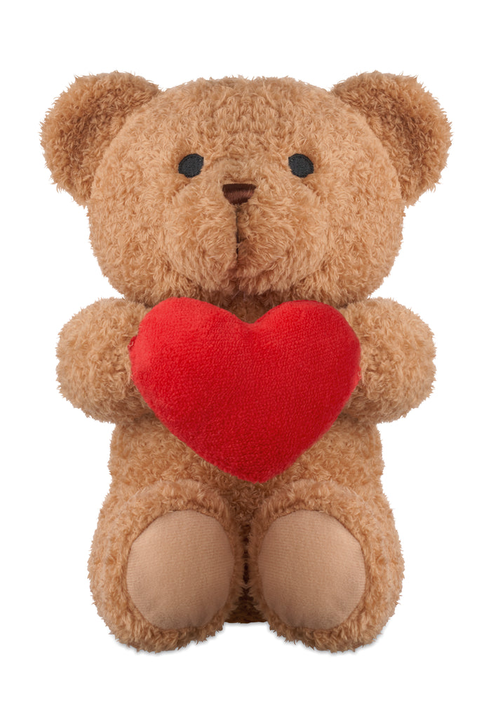 Pluche teddybeer met hart 23 cm bedrukken – Snuggle