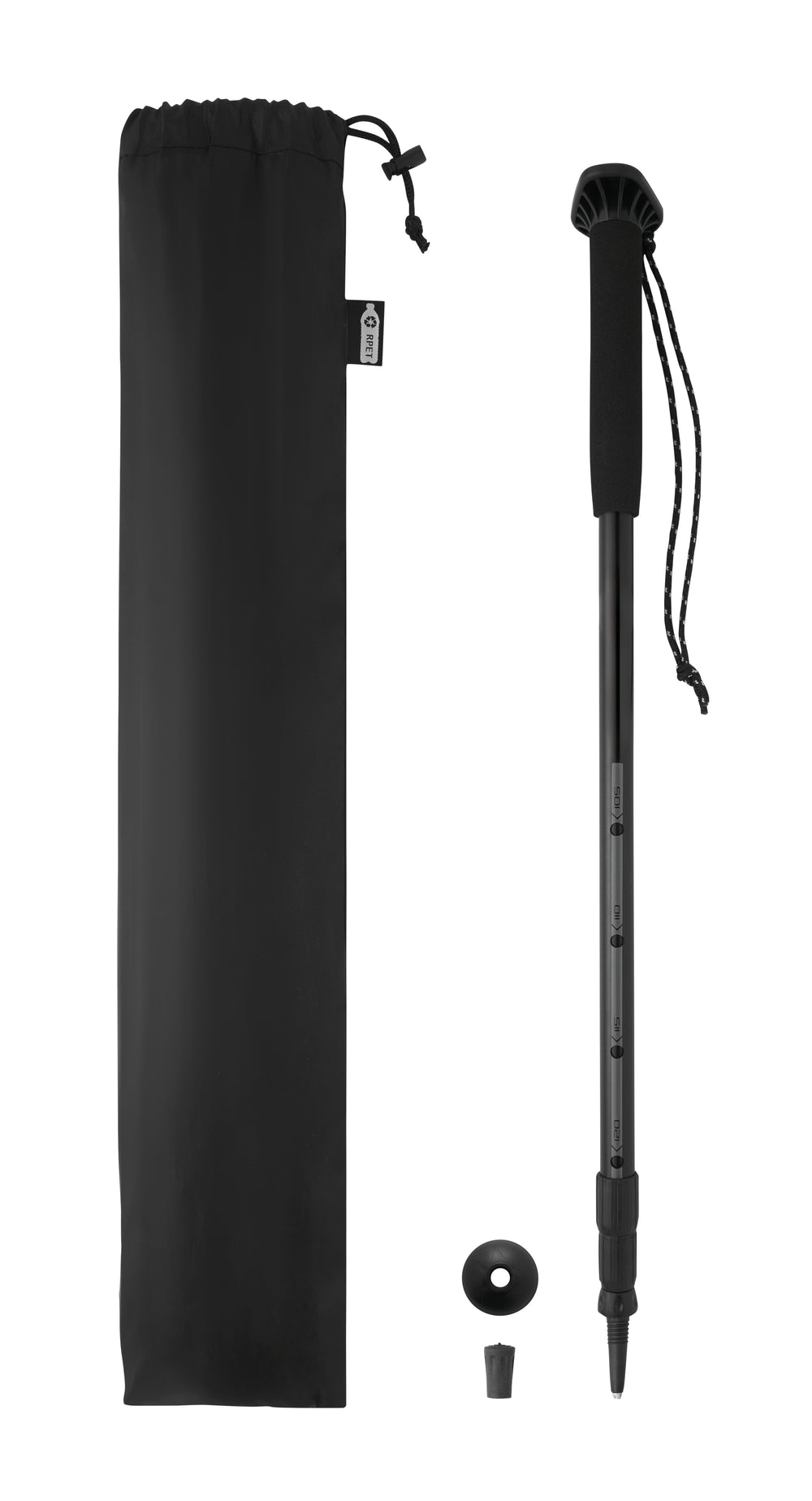 Telescopische wandelstok Nole One in zwart