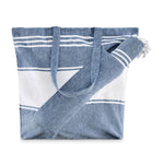Strandtas hamamdoek 50X14X38 cm Hummum in blauw