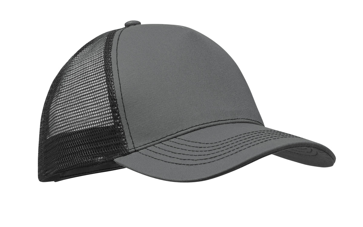 5 panelen trucker cap Blist in steengrijs