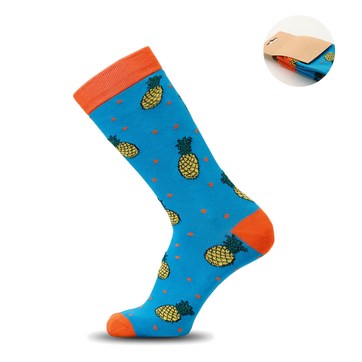 Sokken met een grappig patroon Funny M in turquoise