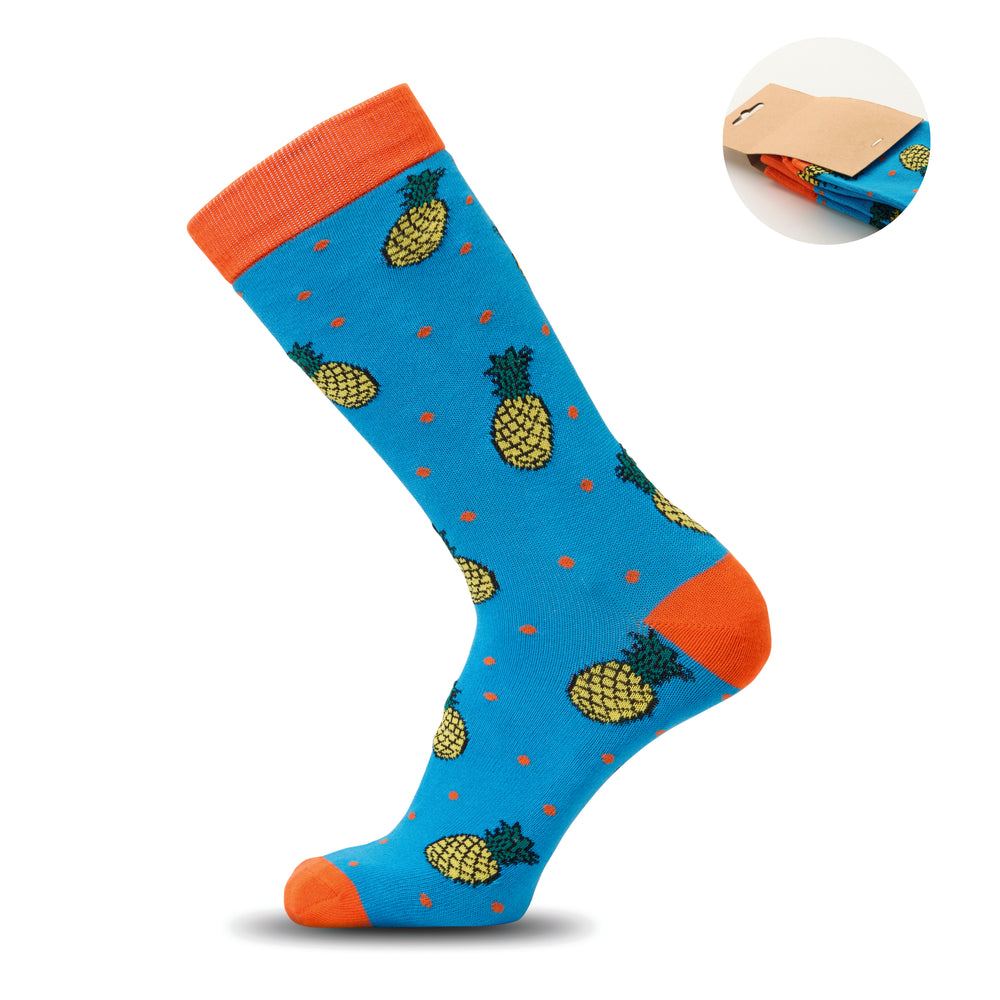 Sokken met een grappig patroon Funny L in turquoise