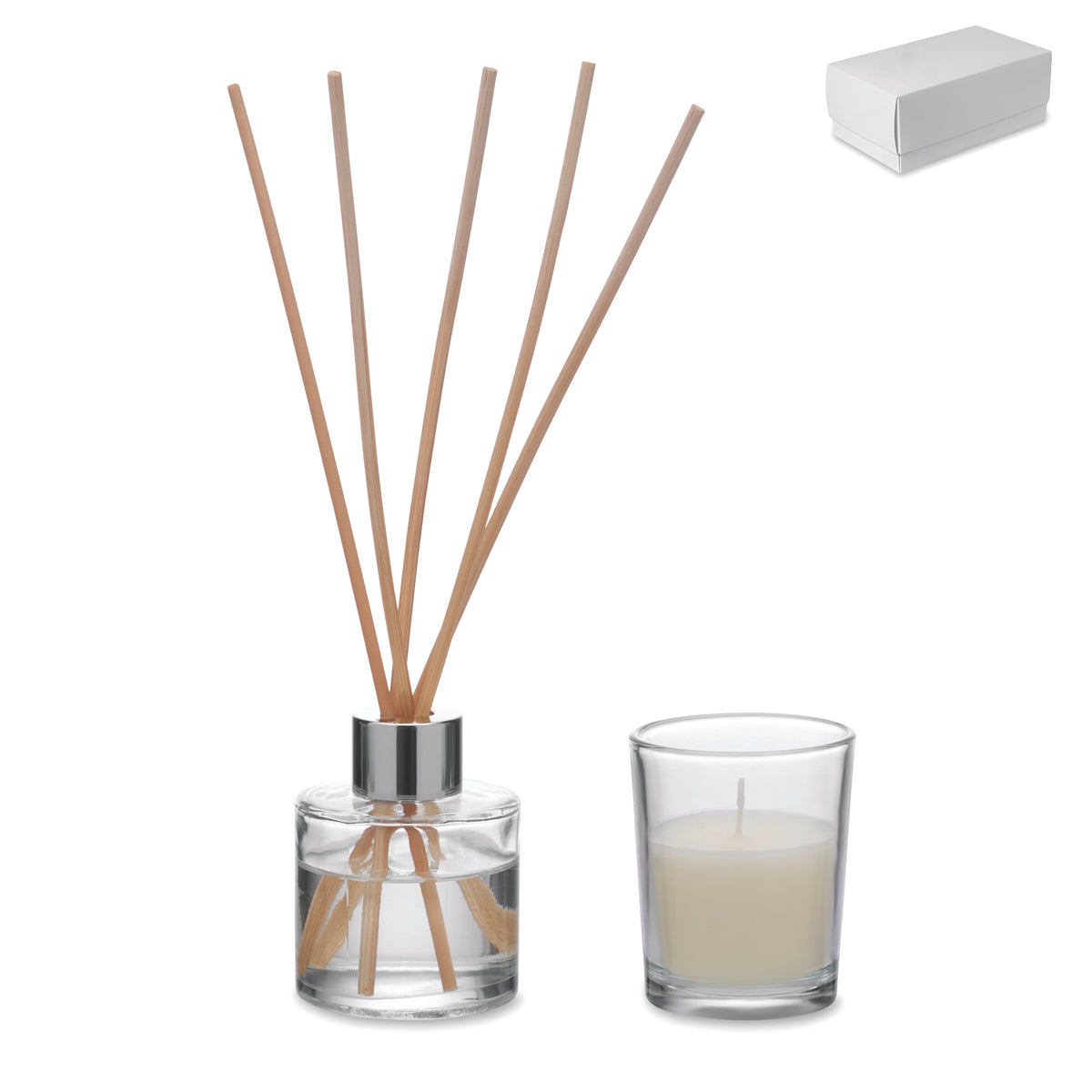 Vanille diffuser & kaarsenset Muska Set in transparant