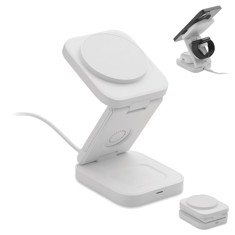 3-in-1 opvouwbaar laadstation Satelit in wit