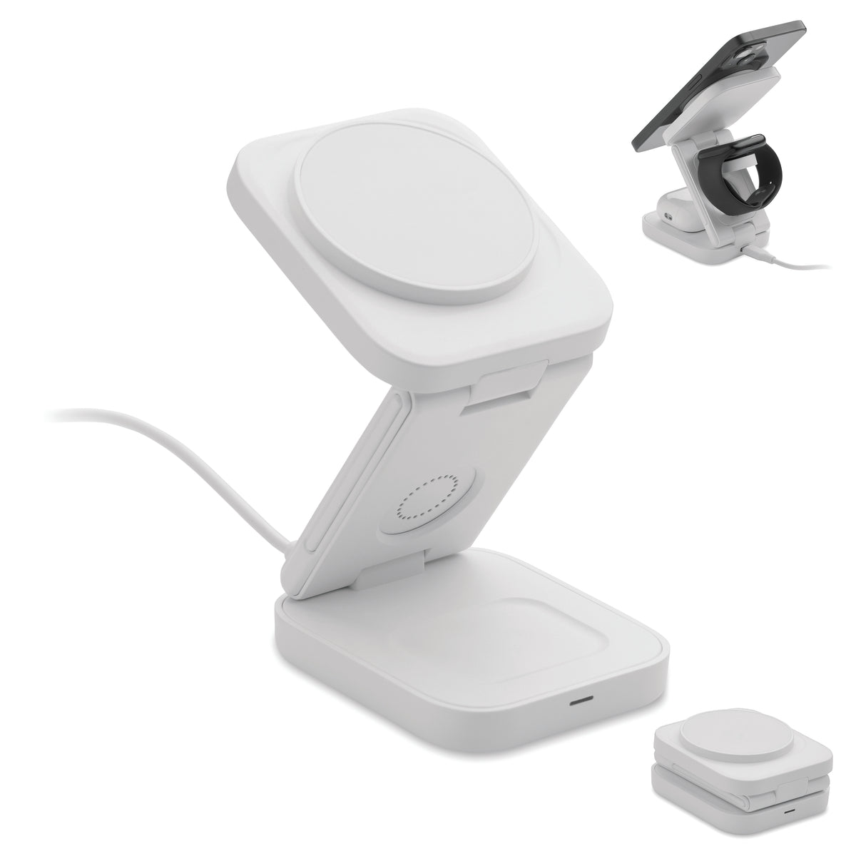 3-in-1 opvouwbaar laadstation Satelit in wit
