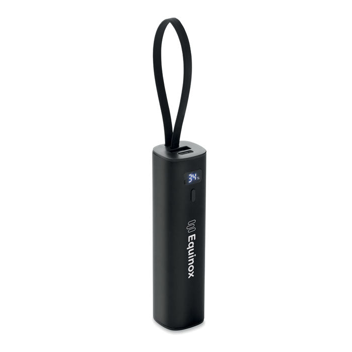 Powerbank 5000 mAh PD 20W Powertube met een bedrukking als voorbeeld