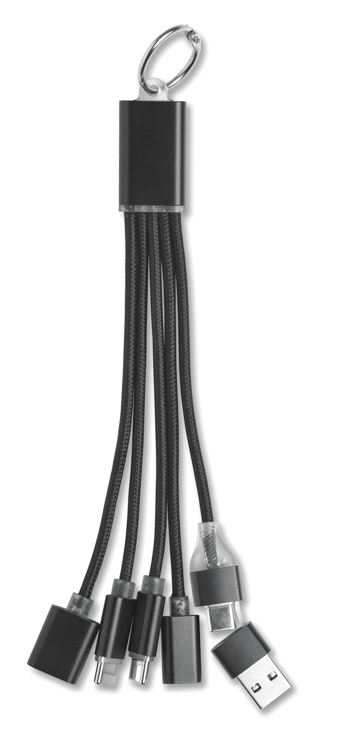 5-in-1 laadkabel sleutelhanger bedrukken – Hublue