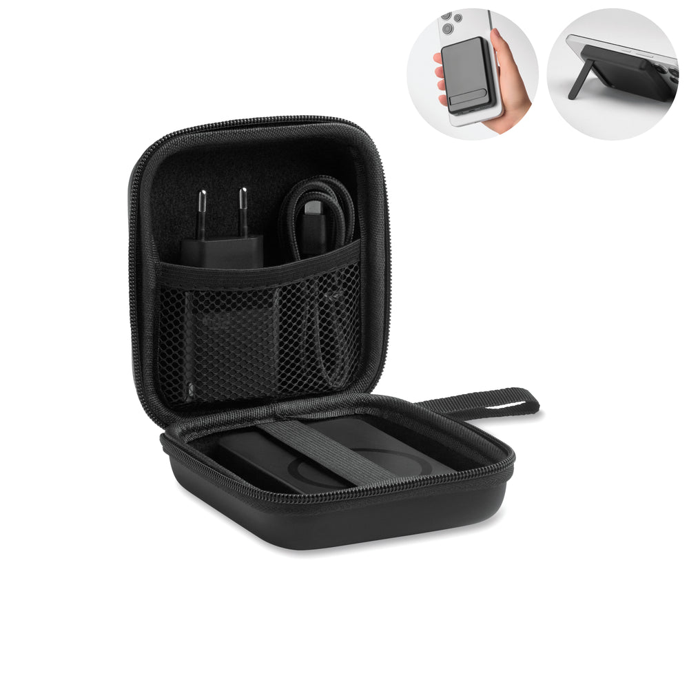 Powerbank reisset 5000 mAh Atlas in zwart