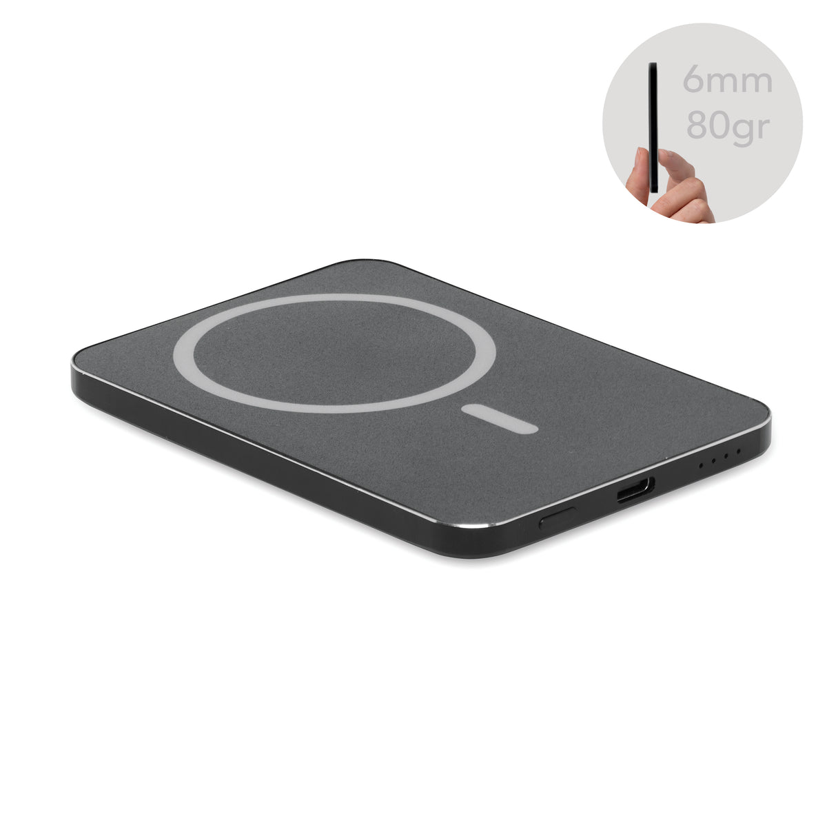 Magnetische powerbank 20W Slimvolt in zwart