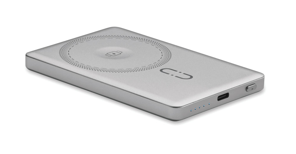 Magnetische powerbank 5000 mAh Core in mat zilver