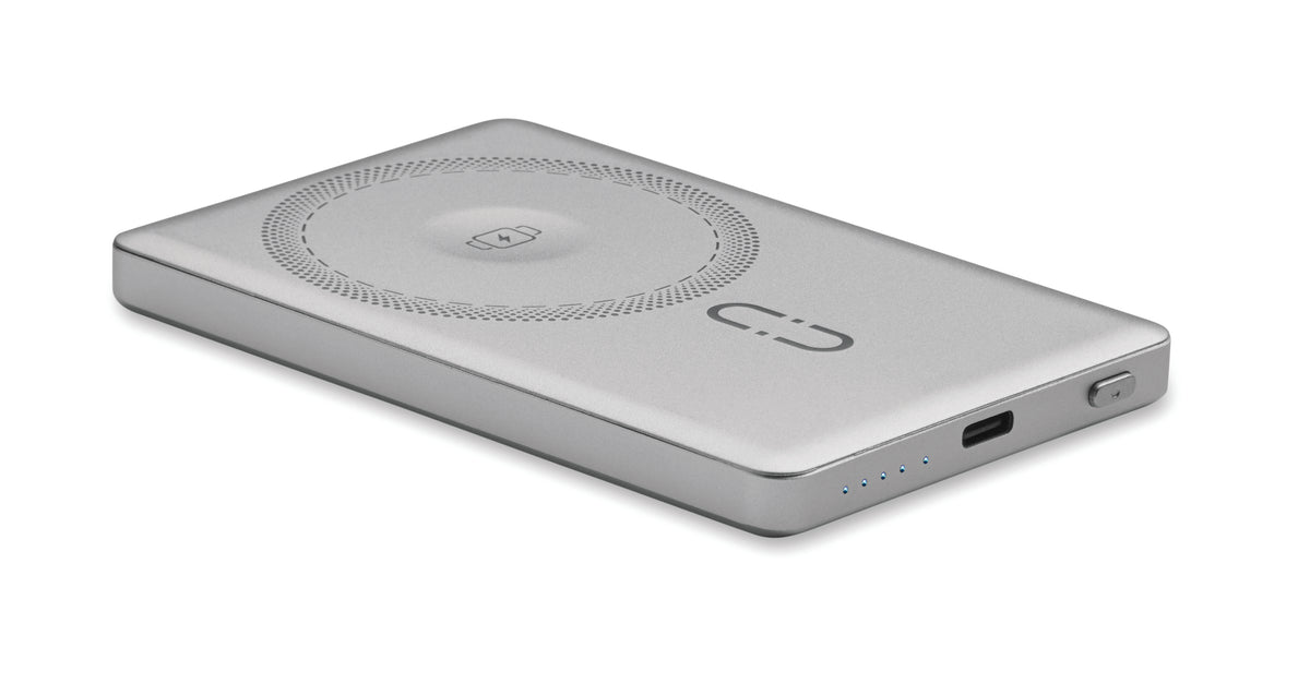 Magnetische powerbank 5000 mAh Core in mat zilver