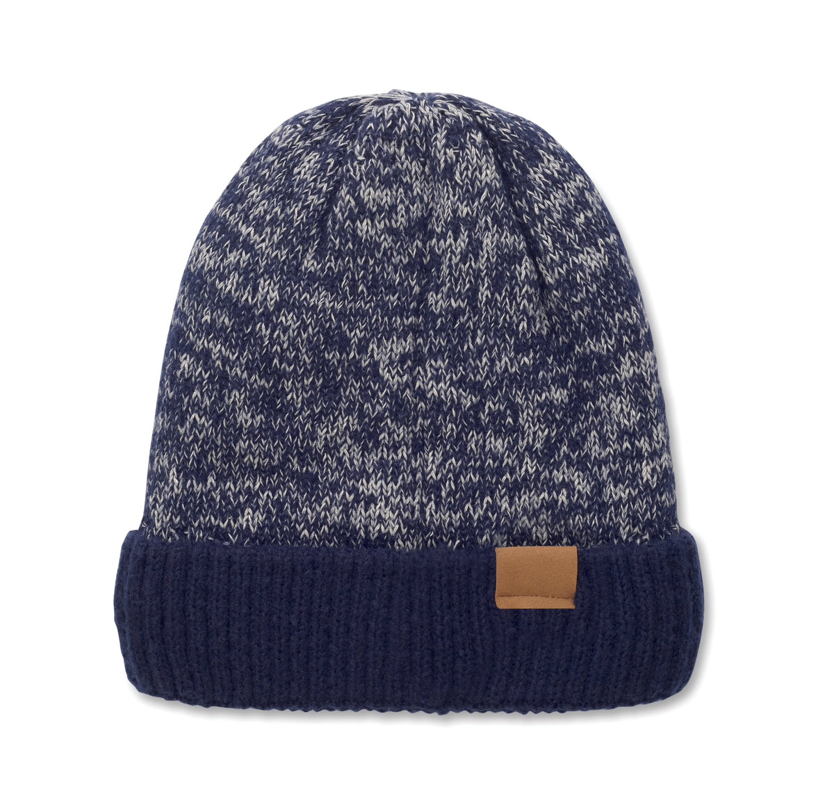 Gebreide muts met boord Puntos in blauw