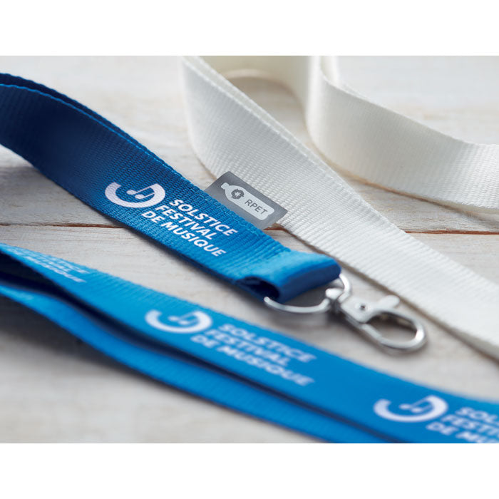 RPET Lanyard Lany Rpet met een bedrukking als voorbeeld
