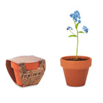 Potje Vergeet-me-nietjes Forget Me Not in hout