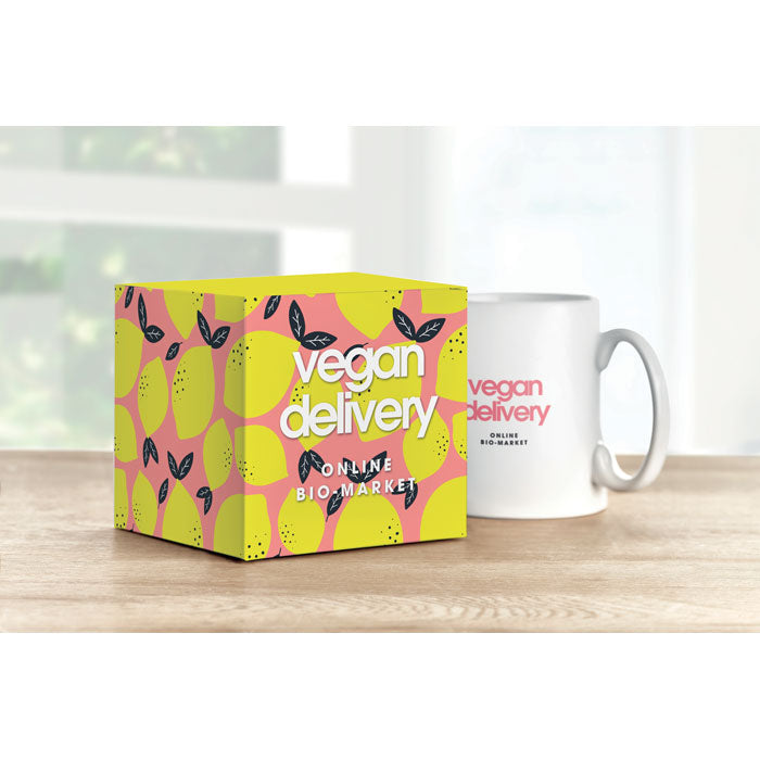 Sublimatie geschenkdoos voor mokke Box met een bedrukking als voorbeeld