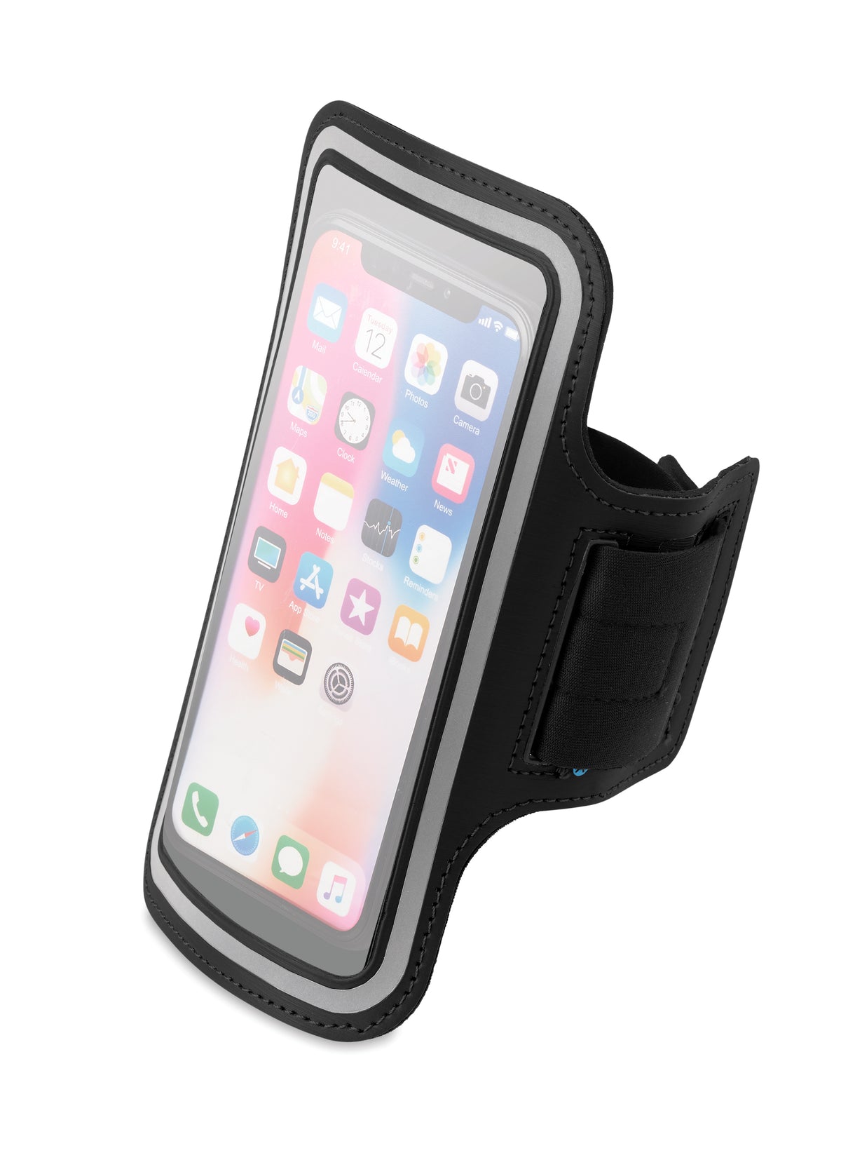 Grote neopreen telefoonhoes Armphone + in zwart