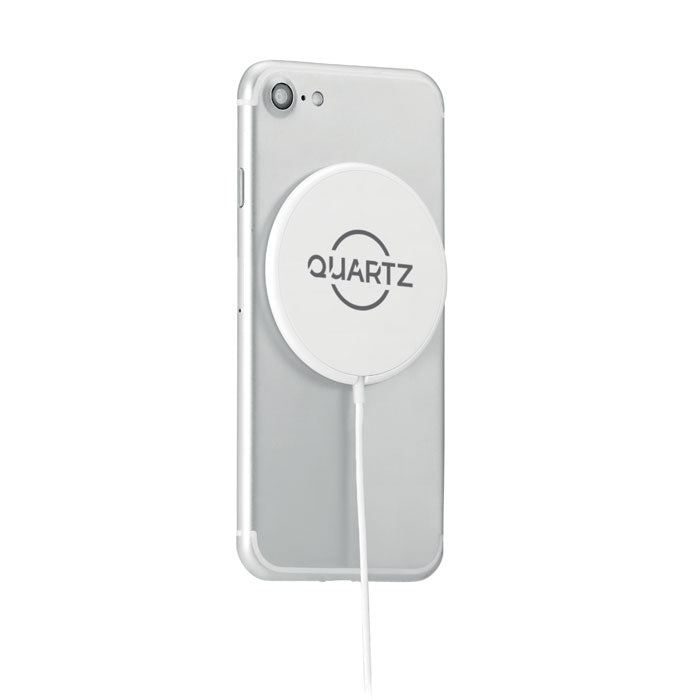 Magnetische draadloze oplader Flake Mag met een bedrukking als voorbeeld