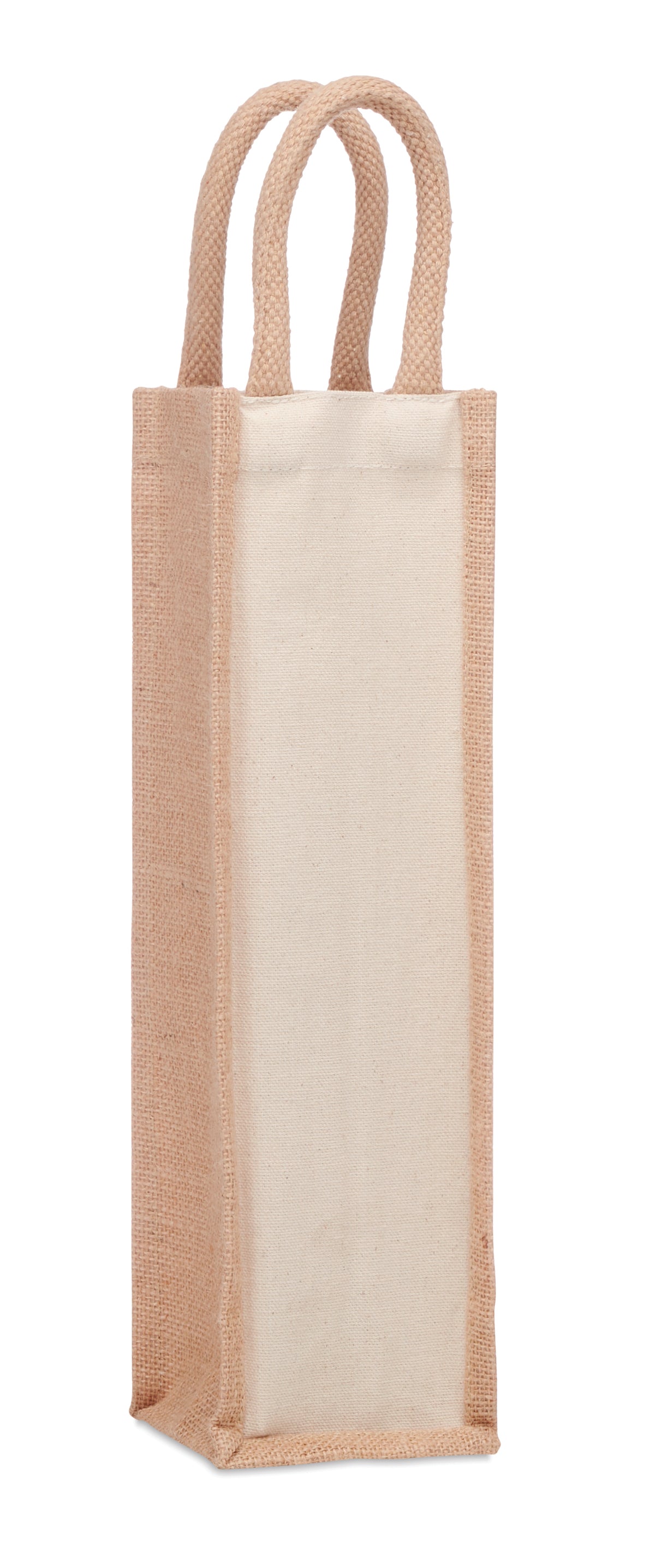 Jute wijntas voor 1 fles Campo Di Vino in beige