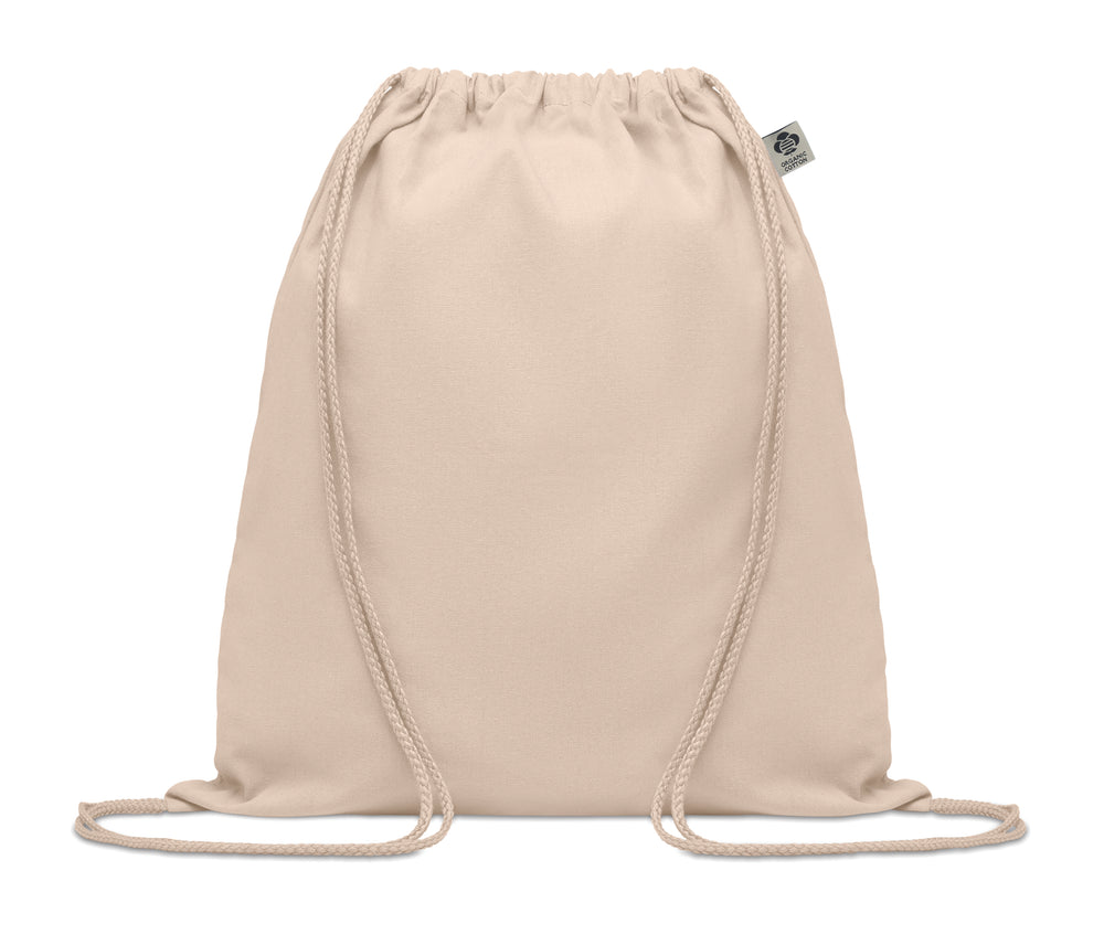 Trekkoordzak van biologisch katoen Yuki in beige
