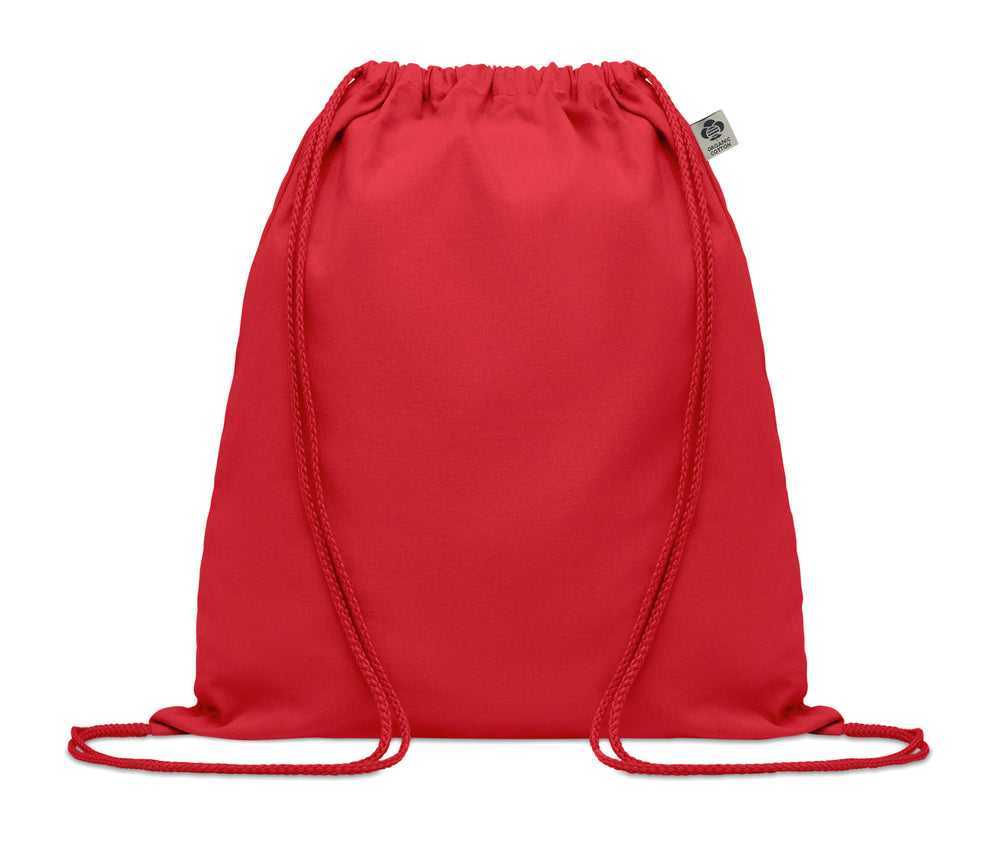 Trekkoord rugzak van organisch kat Yuki Colour in rood