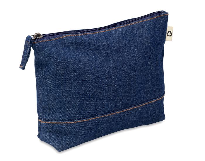 Gerecycled denim toilettasje bedrukken – Style Pouch