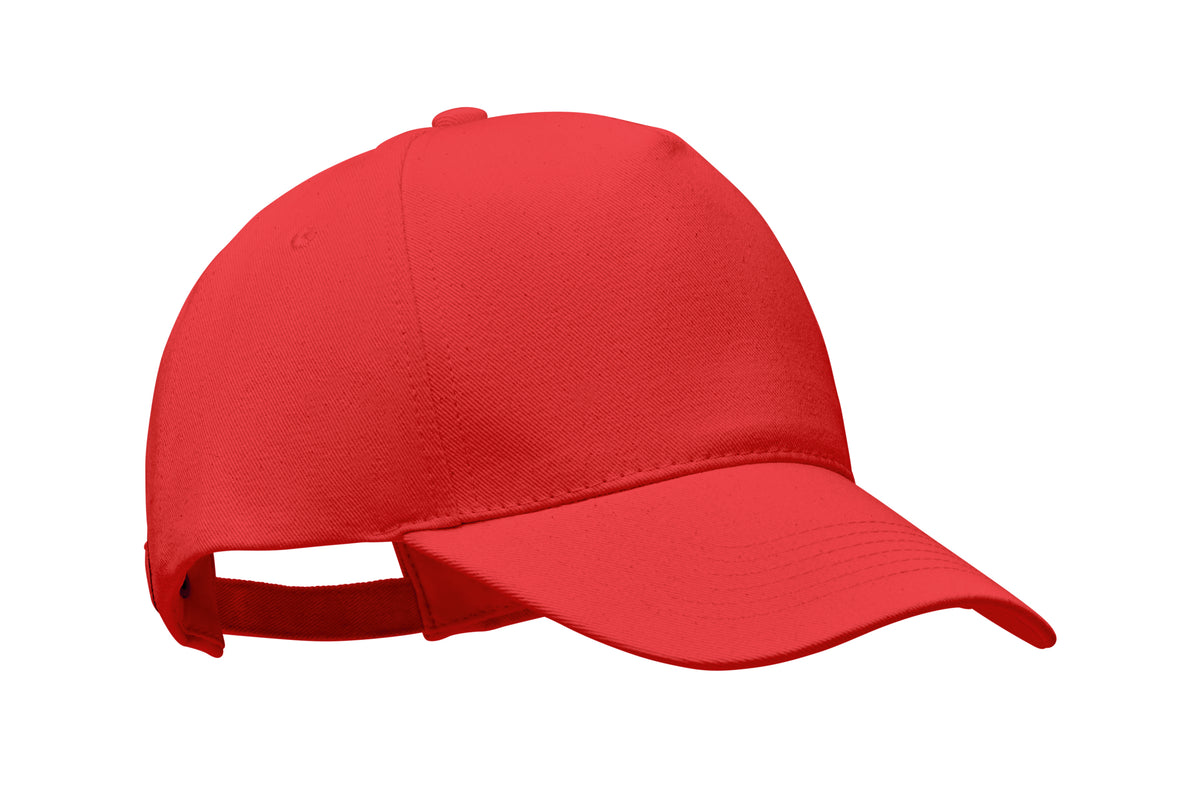 Biologische katoenen pet 250 g Bicca Cap in rood