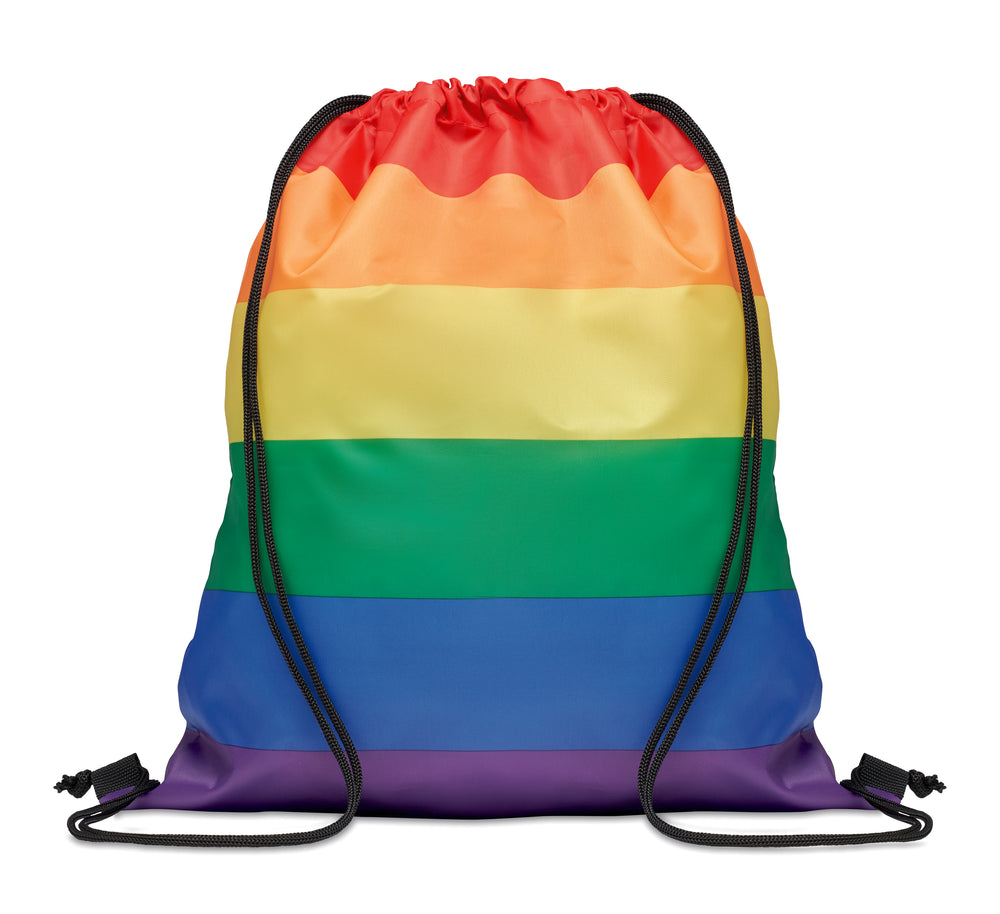 Regenboog RPET trekkoordrugzak Bow in multicolour