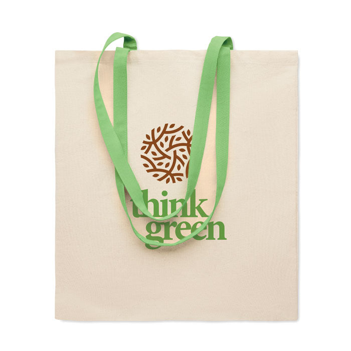 Katoenen tas, 140 g/m² Zevra met een bedrukking als voorbeeld