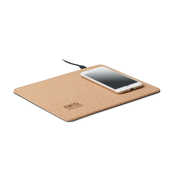 Muismat met 15W oplader Wireless Matty met een bedrukking als voorbeeld