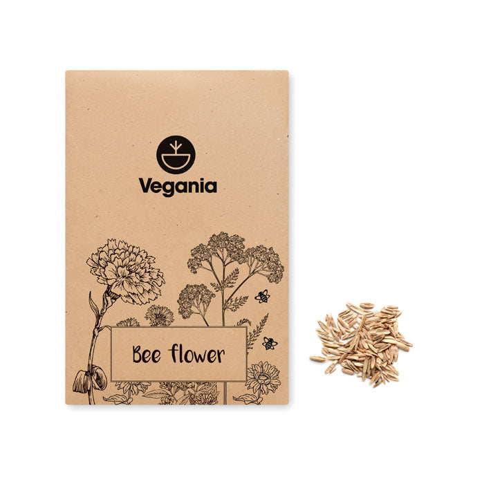 Bloemenzaadjes in envelop Seedlopebee met een bedrukking als voorbeeld