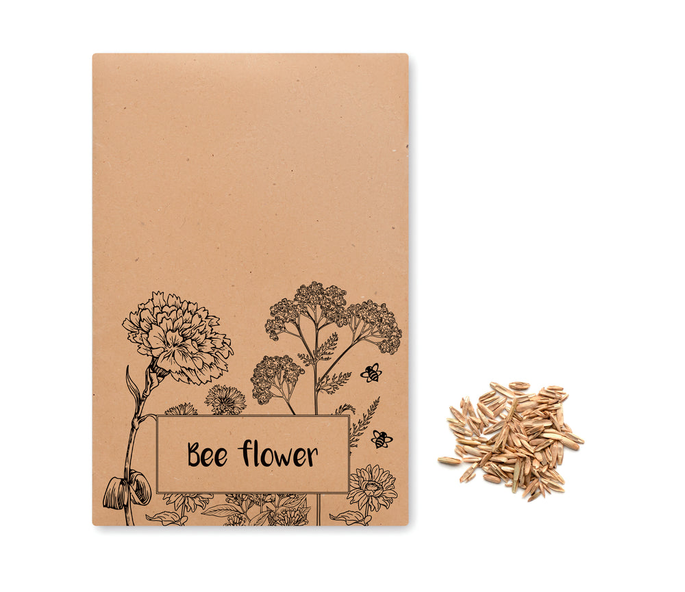 Bloemenzaadjes in envelop Seedlopebee in beige