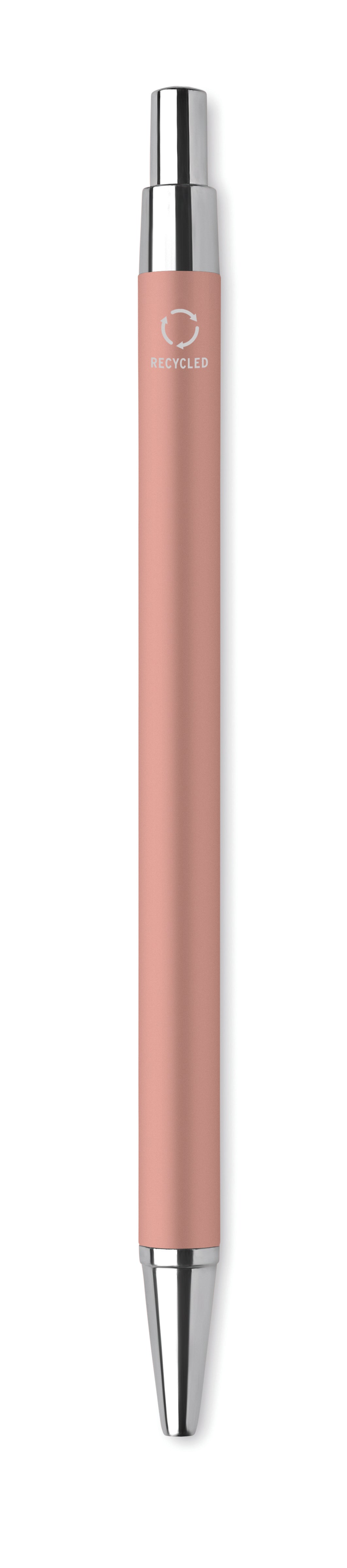Gerecyclede aluminium balpen Dana in beige/rood