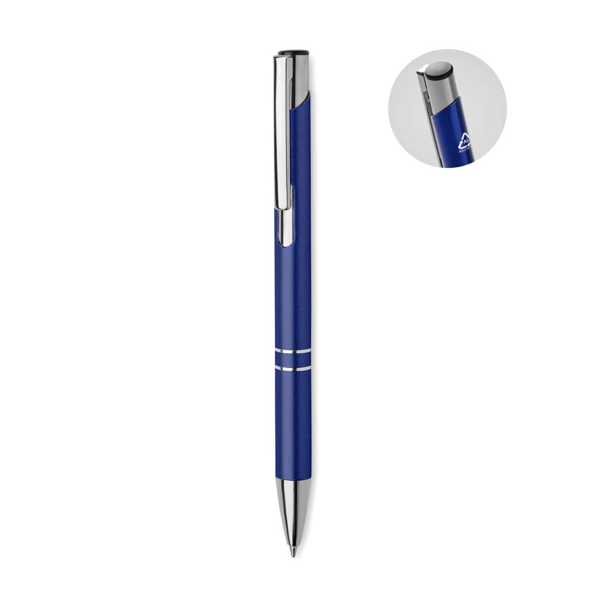 Gerecyclede aluminium balpen Bern Ra in royal blauw
