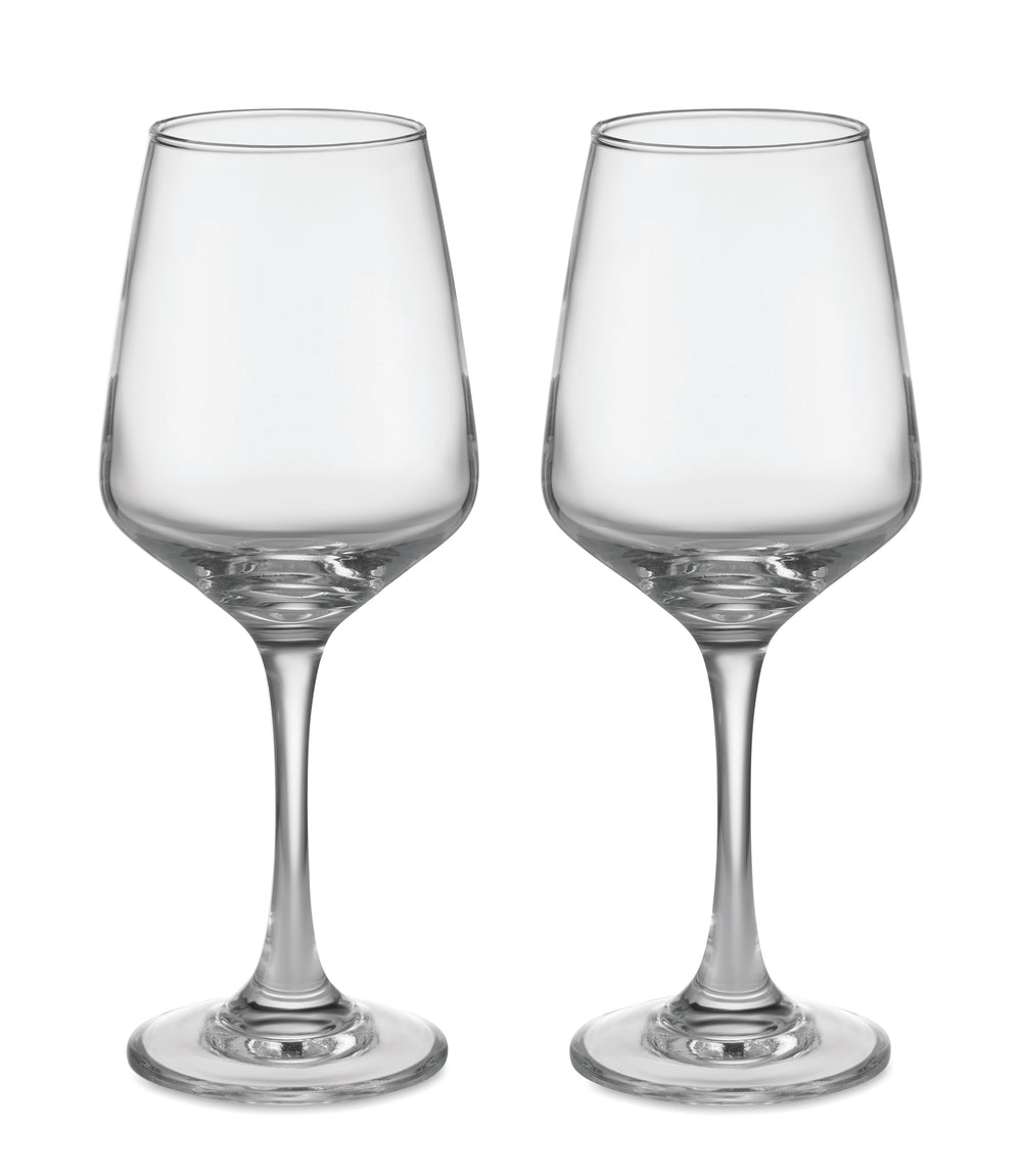 Set van 2 wijnglazen Cheers in transparant