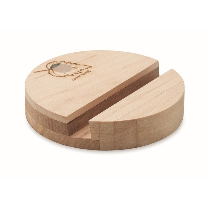 Berkenhouten telefoonhouder bedrukken – Grow Round Stand