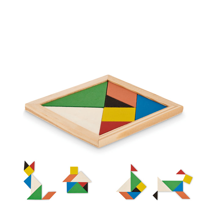 In hout bedrukken – Tangram