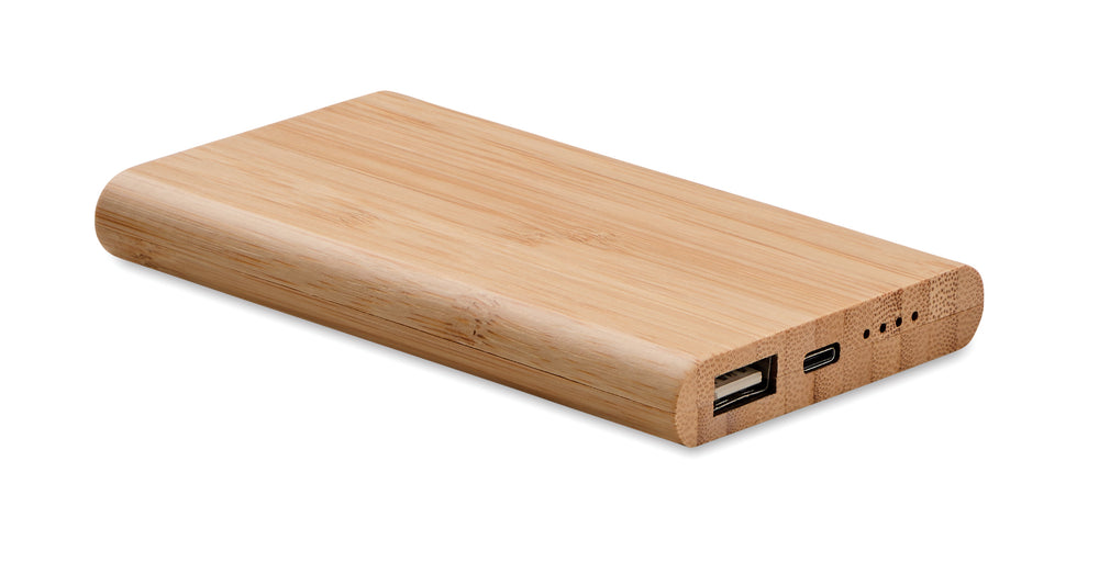 Bamboe powerbank 4000 mAh Arenapower C in hout