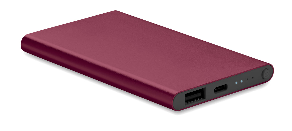 4000 mAh Power Bank Type C Powerflat C in bordeaux