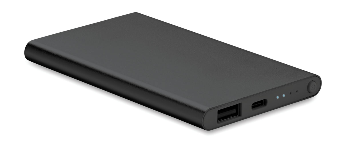 4000 mAh Power Bank Type C Powerflat C in zwart