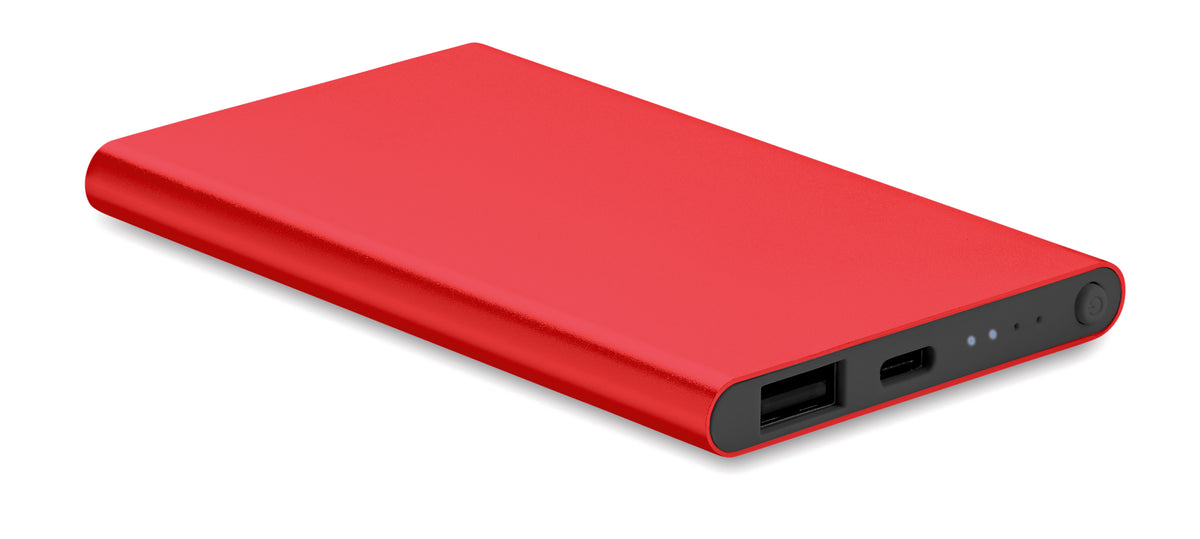4000 mAh Power Bank Type C Powerflat C in rood