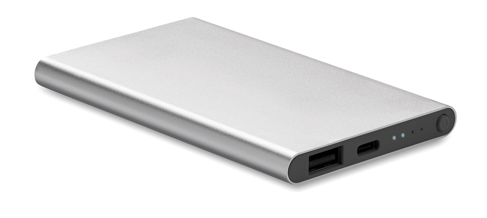 4000 mAh Power Bank Type C Powerflat C in mat zilver